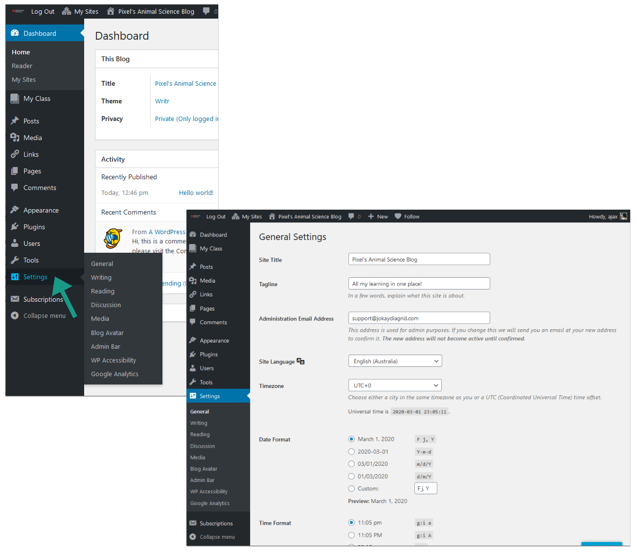 Image: Your Site Settings